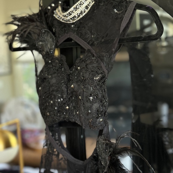 ⭐️🎹Custom Black Leotard Jazz Dance Costume or Chicago Halloween costume👠 - Picture 3 of 14